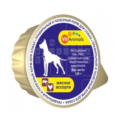 VitAnimals для собак Мясное ассорти 125 гр.
