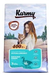 Karmy Hypoallergenic сухой гипоаллергенный корм для взрослых кошек с уткой 10 кг. 