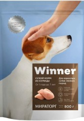 Winner сухой корм для собак мелких пород с курицей 800 гр.