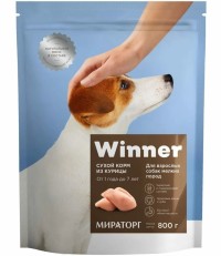 Winner сухой корм для собак мелких пород с курицей 800 гр.